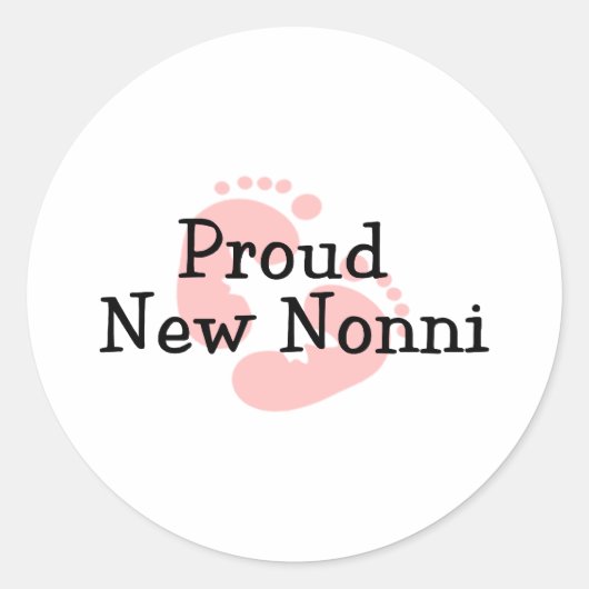 誇りたっぷりの新Nonni赤ちゃんの女の子の足跡 ラウンドシール (正面)