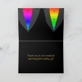 誇りと愛に満ちたゲイのウェディング サンクスカード サンキューカード (内部)