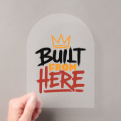 誇りと本物らしさの表現「Built From Here」 アクリル招待状 (インサイチュ (ポータブル))