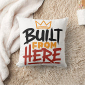 誇りと本物らしさの表現「Built From Here」 クッション (ブランケット)