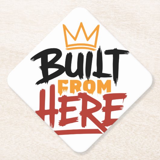 誇りと本物らしさの表現「Built From Here」 ペーパーコースター (正面)