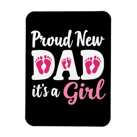 誇りな新しいパパ！女の子だよ！性別発表 これからパパに  マグネット (縦)