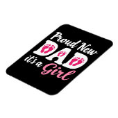 誇りな新しいパパ！女の子だよ！性別発表 これからパパに  マグネット (左側)