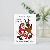 誇りに思えばバッグ – メリークリスマス!ドイツ文字 ポストカード (スタンド正面)