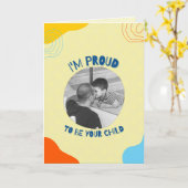 誇りをもってあなたの子供のカスタム父の日の写真 カード (黄色い花)