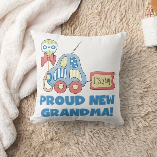 誇りを持ったおばあちゃん男の子のプレゼント クッション (ブランケット)