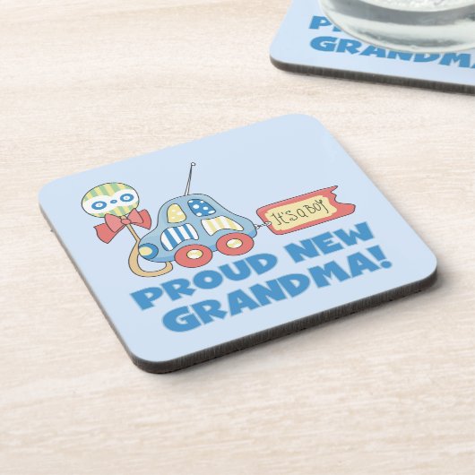 誇りを持ったおばあちゃん男の子のプレゼント コースター (左側)