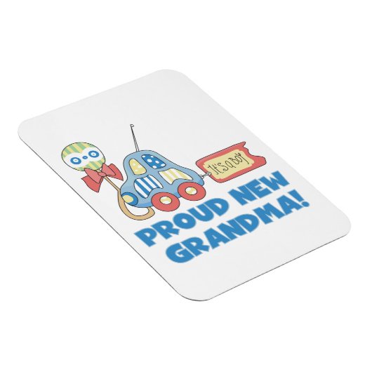 誇りを持ったおばあちゃん男の子のプレゼント マグネット (右側)