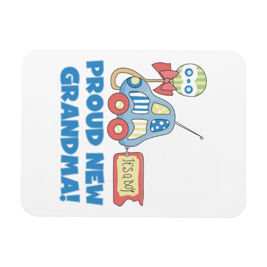 誇りを持ったおばあちゃん男の子のプレゼント マグネット (横)