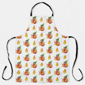 誇りを持ったおもしろいChili On Fire 与え Thumbの消防士 エプロン (正面)
