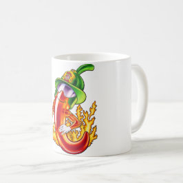 誇りを持ったおもしろいChili On Fire 与え Thumbの消防士 コーヒーマグカップ