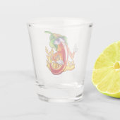 誇りを持ったおもしろいChili On Fire 与え Thumbの消防士 ショットグラス (裏面)