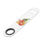 誇りを持ったおもしろいChili On Fire 与え Thumbの消防士 スピード栓抜き (正面アングル)