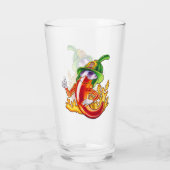 誇りを持ったおもしろいChili On Fire 与え Thumbの消防士 タンブラーグラス (裏面)