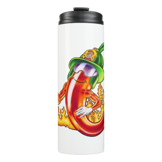 誇りを持ったおもしろいChili On Fire 与え Thumbの消防士 タンブラー (正面)