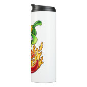 誇りを持ったおもしろいChili On Fire 与え Thumbの消防士 タンブラー (回転右)