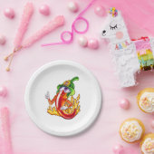 誇りを持ったおもしろいChili On Fire 与え Thumbの消防士 ペーパープレート (パーティー)