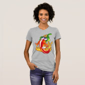 誇りを持ったおもしろいChili On Fire 与え Thumbの消防士 Tシャツ (正面フル)