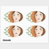 誇りを持ったすオーガニックる 楕円形シール (シート)