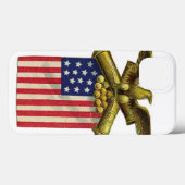 誇りを持ったで愛国心が強い米国の旗のワシの赤白青 Case-Mate iPhoneケース (裏面 (横))