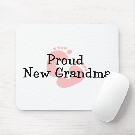 誇りを持ったで新しい祖母の女の赤ちゃんの足跡 マウスパッド (マウス)