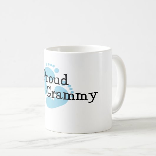 誇りを持ったで新しいGrammyの男の赤ちゃんの足跡 コーヒーマグカップ (正面右)