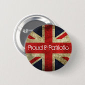 誇りを持ったで、愛国心が強い英国旗のバッジ 缶バッジ (正面&裏面)