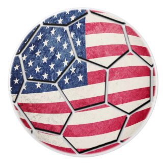 誇りを持ったなアメリカ人米国の旗のサッカーボール セラミックノブ