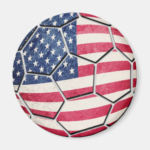 誇りを持ったなアメリカ人米国の旗のサッカーボール マグネット