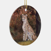 誇りを持ったなオーナメントを坐らせているチータ セラミックオーナメント (右)