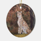 誇りを持ったなオーナメントを坐らせているチータ セラミックオーナメント (左)