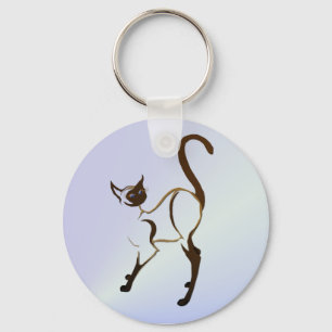 誇りを持ったなシャム猫Keychain キーホルダー