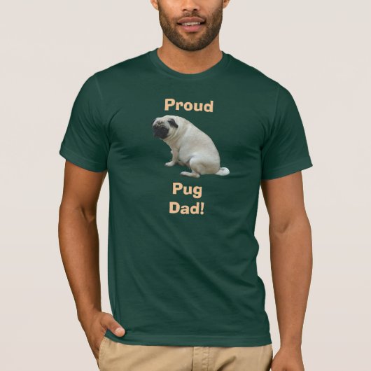 誇りを持ったなパグのパパのTシャツ Tシャツ (正面)