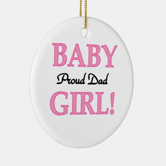 誇りを持ったなパパの女の赤ちゃんのギフト セラミックオーナメント (右)