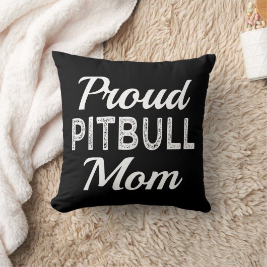 誇りを持ったなピットブルのお母さんのおもしろい犬 クッション (ブランケット)