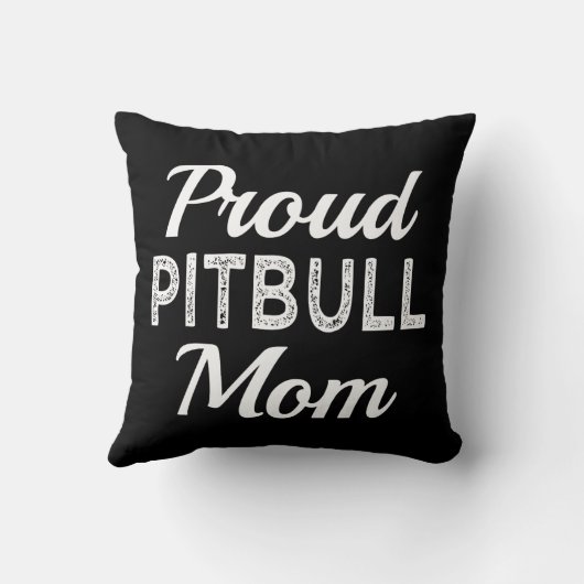誇りを持ったなピットブルのお母さんのおもしろい犬 クッション (裏面)