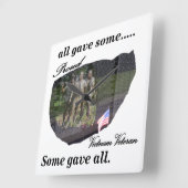 誇りを持ったなベトナムの退役軍人の時計 スクエア壁時計 (傾斜)