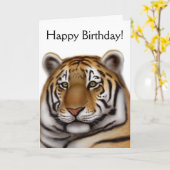 誇りを持ったなベンガルトラのバースデー・カード カード (黄色い花)