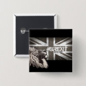 誇りを持ったなライオンの#Brexitは日付24/06/2016をカスタマイズ 缶バッジ (正面&裏面)