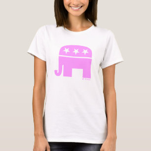 誇りを持ったな共和党の女性のピンク象GOP Tシャツ
