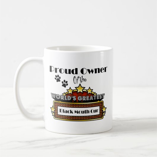 誇りを持ったな所有者の世界で最も素晴らしく黒い口の野良犬 コーヒーマグカップ (左)