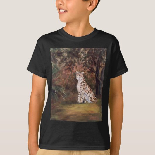 誇りを持ったな男の子のTシャツを坐らせているチータ Tシャツ (正面)