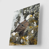 誇りを持ったな白頭鷲 スクエア壁時計 (傾斜)