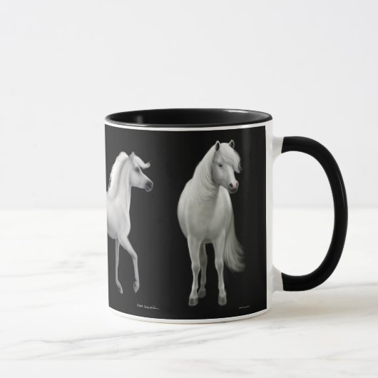 誇りを持ったな白馬のマグ マグカップ (右)