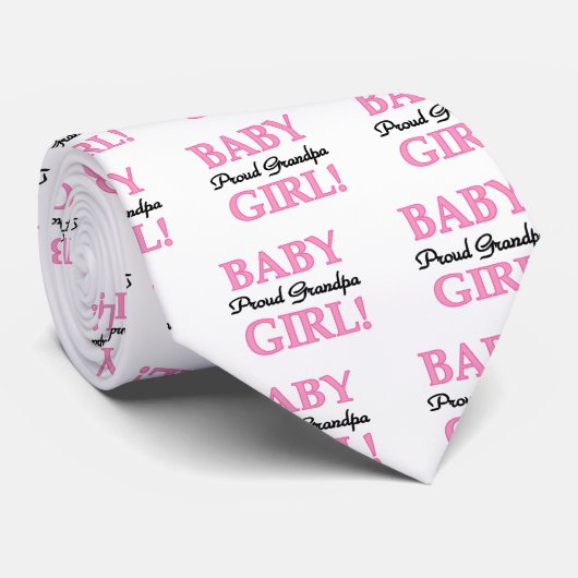 誇りを持ったな祖父の女の赤ちゃんのTシャツおよびギフト ネクタイ (ロール)