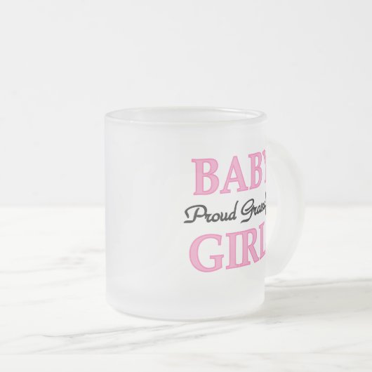 誇りを持ったな祖父の女の赤ちゃんのTシャツおよびギフト フロストグラスマグカップ (正面右)
