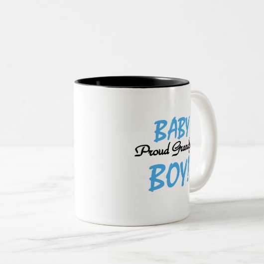 誇りを持ったな祖父の男の赤ちゃんのTシャツおよびギフト ツートーンマグカップ (正面右)