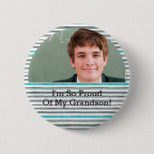 誇りを持ったな祖父母の卒業の卒業生の写真 缶バッジ (正面)