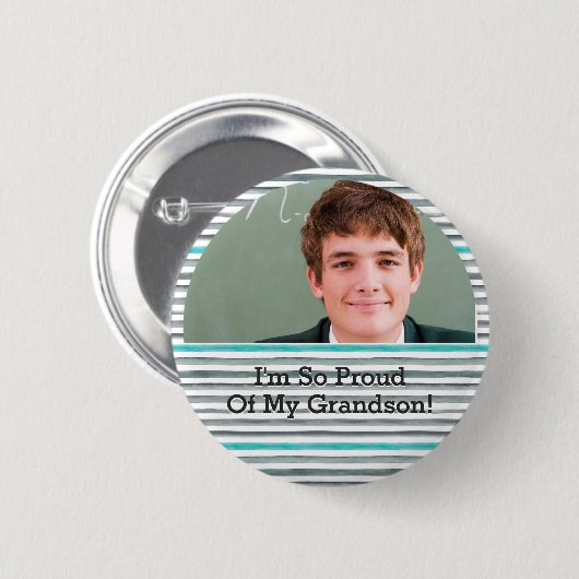 誇りを持ったな祖父母の卒業の卒業生の写真 缶バッジ (正面&裏面)