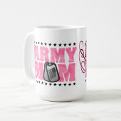 誇りを持ったな軍隊のお母さんのピンクの迷彩柄 コーヒーマグカップ (正面左)